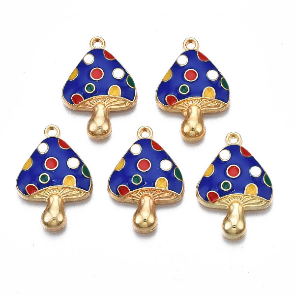 

PandaHall Autumn Theme Rack Plating Alloy Enamel Pendants, Cadmium Free & Nickel Free & Lead Free, Light Gold, Mushroom, Medium Blue...