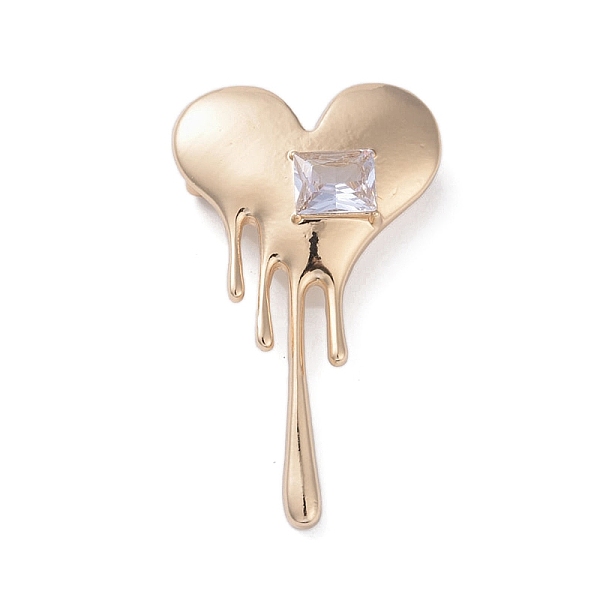 

PandaHall Alloy with Rhinestone Brooches, Heart Pins, for Backpack Clothes, Light Gold, 57x34x7mm Alloy+Rhinestone Heart Clear
