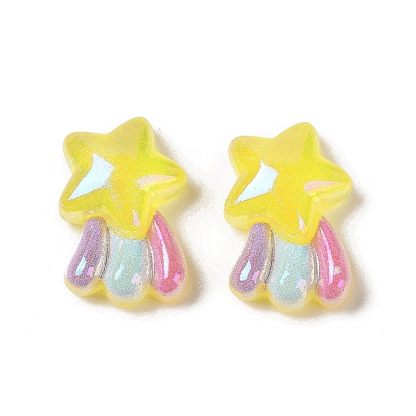 

PandaHall Glitter Plated Resin Cabochons, Star, Yellow, 25.5x15.5x7mm Resin Star Yellow