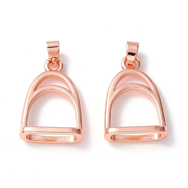 

PandaHall Brass Pendants, Long-Lasting Plated, Cadmium Free & Nickel Free & Lead Free, Stirrup Charms, Real Rose Gold Plated, 25x17x7mm...