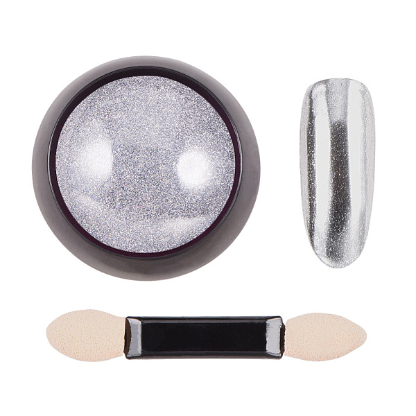 

PandaHall Chrome Nail Powder, Shinning Mirror Holographic Pigment Powder, with One Brush, for Woman Girls Manicure Nail Art Decoration..., Gray