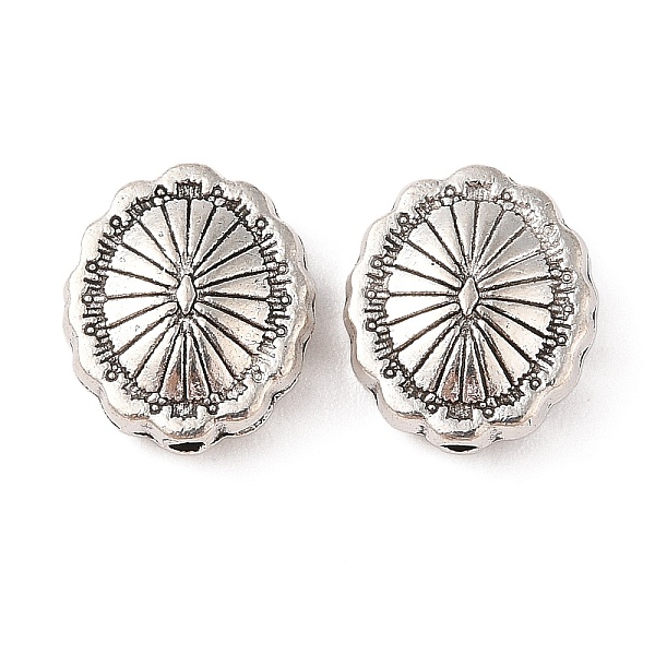 

PandaHall Tibetan Style Alloy Beads, Cadmium Free & Lead Free, Oval, Antique Silver, 14x12x5mm, Hole: 1.5mm, about 390pcs/1000g Alloy Oval