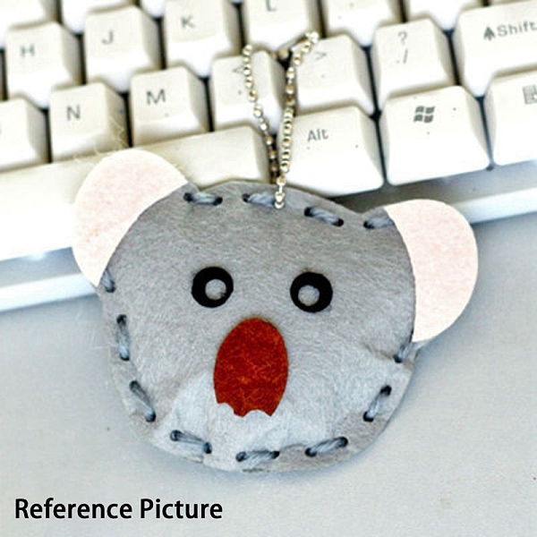 

PandaHall DIY Koala Non Woven Fabric Embroidery Keychain Kits, Including Iron Ball Chain, Cotton Ball, Paper Tags, Cotton Cord, Plastic Pin..., Blue