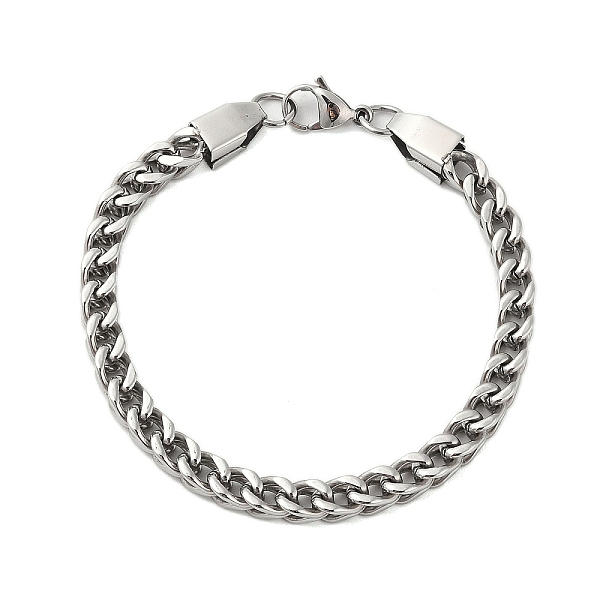 

PandaHall 304 Stainless Steel Wheat Chain Bracelets for Men, Stainless Steel Color, 8-1/2 inch(21.5cm) 304 Stainless Steel
