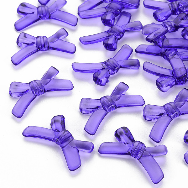 

PandaHall Transparent Acrylic Beads, Bowknot, Medium Purple, 20x34x5.5mm, Hole: 1.8mm, about 435pcs/500g Acrylic Bowknot