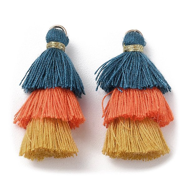 

PandaHall Polycotton Tassel Pendant Decorations, with Iron Loops, Dark Slate Gray, 34~45x4~5mm, Hole: 3mm Polycotton