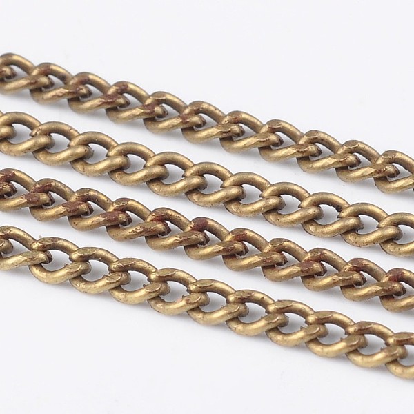 

PandaHall Iron Twisted Chains Curb Chains, Unwelded, with Spool, Lead Free and Nickel Free, Antique Bronze, Link: 2x3mm, 0.5mm thick, about...