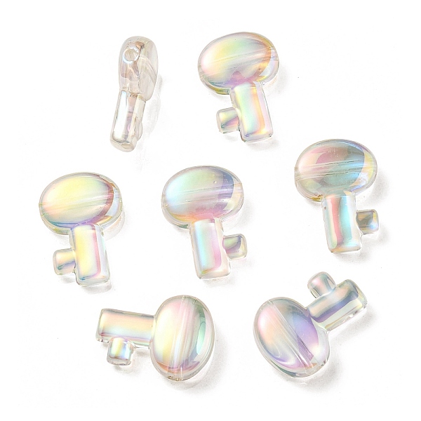 

PandaHall UV Plating Rainbow Iridescent Transparent Acrylic Beads, Key, Light Green, 26.5x19x7.5mm, Hole: 2.7mm Acrylic Key