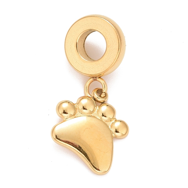 

PandaHall 304 Stainless Steel European Dangle Charms, Large Hole Pendants, Footprint, Golden, 23mm, Hole: 4mm, Footprint: 11.5x11x1.5mm 304...