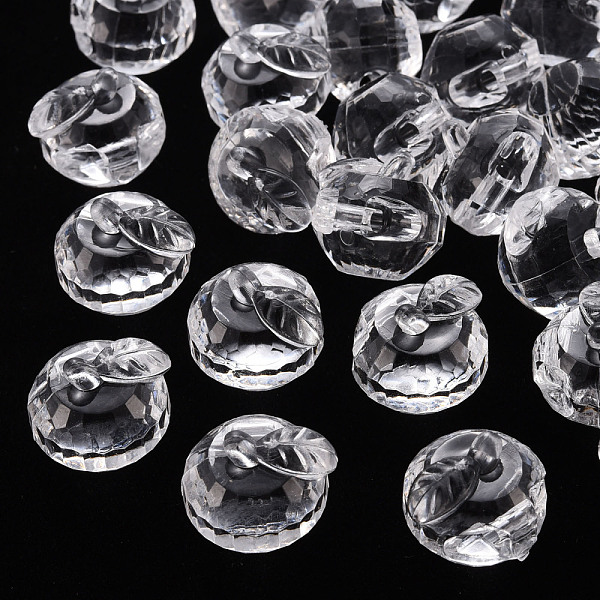 

PandaHall Transparent Acrylic Pendants, Faceted, 3D Apple, Clear, 17.5x19x18mm, Hole: 2mm, about 173pcs/500g Acrylic Fruit Clear