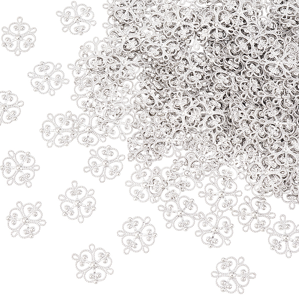 

PandaHall DICOSMETIC 200Pcs Filigree Connector Charm Flower Link Charm Double Hole Link Connector Chandelier Connector Charm Stainless Steel...