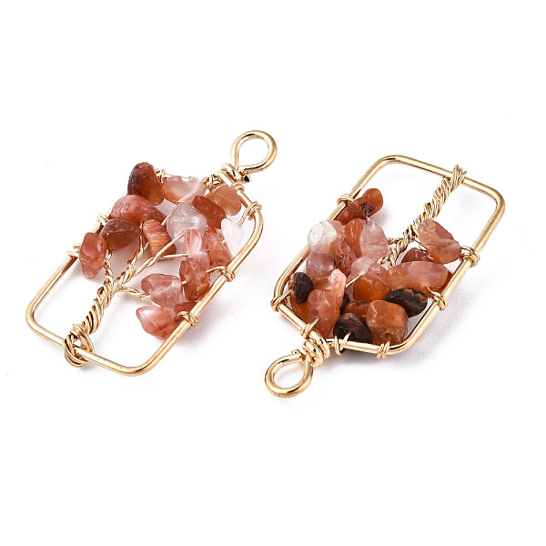 

PandaHall Natural Red Agate Pendants, Golden Tone Brass Wire Wrapped, Tree, Rectangle, 42~43x21.5~22x6.5~7.5mm, Hole: 4mm Red Agate...