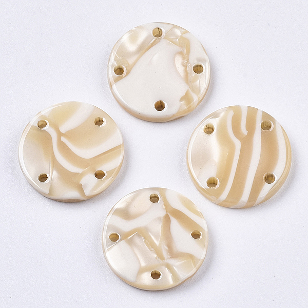 

PandaHall Cellulose Acetate(Resin) Chandelier Component Links, Flat Round, Navajo White, 17.5x2.5mm, Hole: 1.5mm Cellulose Acetate Flat..., Orange