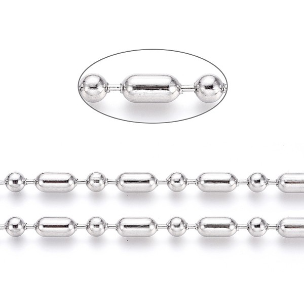 

PandaHall 304 Stainless Steel Ball Chains, Stainless Steel Color, Column: 12.5x6mm, Ball: 6mm 304 Stainless Steel