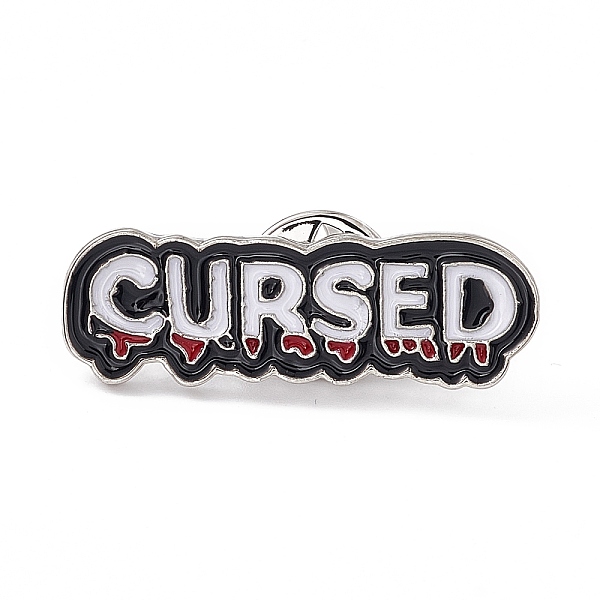 

PandaHall Enamel Pin, Alloy Badge for Backpack Clothing, Platinum, Word, 11x33x1.5mm, Pin: 1mm Alloy+Enamel Word Black