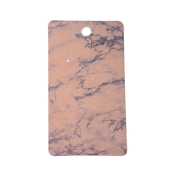 

PandaHall Cardboard Earring Display Cards, Rectangle with Marble Pattern, BurlyWood, 9x5x0.04cm, Hole: 1.5mm Paper Rectangle Orange