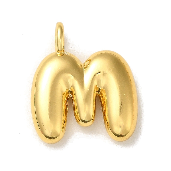

PandaHall Brass Pendants, Real 18K Gold Plated, Letter M, 19.5x17x5.5mm, Hole: 3.3mm Brass Letter M