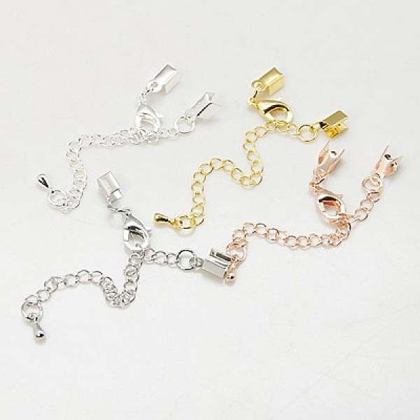 

PandaHall Iron Chain Extender, with Brass Folding Crimp Ends, Mixed Color, Chains: 56~62mm long, Lobster Clasp: 12x8x3mm, End: 9x4mm, Iron...