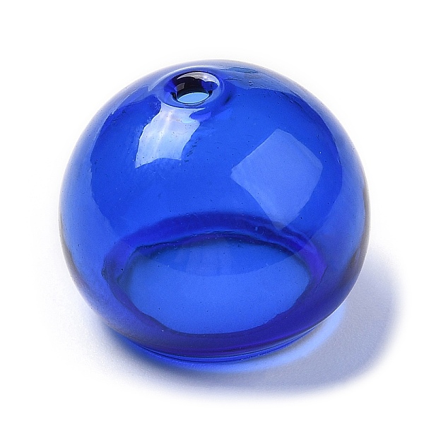 

PandaHall Transparent Glass Bead Cone, for Wind Chimes Making, Half Round, Blue, 16x13mm, Hole: 1.4mm, Inner Diameter: 10.8mm Glass Blue