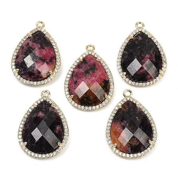 Natural Rhodonite Faceted Pendants