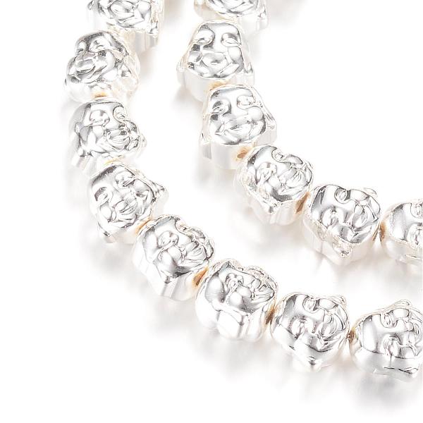 

PandaHall Electroplate Non-magnetic Synthetic Hematite Bead Strands, Buddha, Silver Plated, 8x8x7mm, Hole: 1mm, about 52pcs/strand, 16.2...
