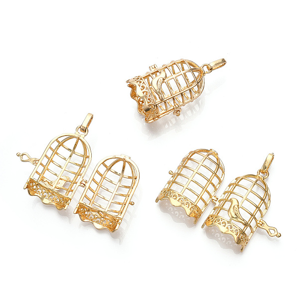 

PandaHall Rack Plating Brass Cage Pendants, For Chime Ball Pendant Necklaces Making, Birdcage, Light Gold, 38x26x22mm, Hole: 4x8mm, inner...