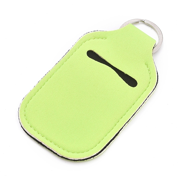 PandaHall Hand Sanitizer Keychain Holder, for Shampoo Lotion Soap Perfume and Liquids Travel Containers, Lime, 121x61x5mm Iron Rectangle...