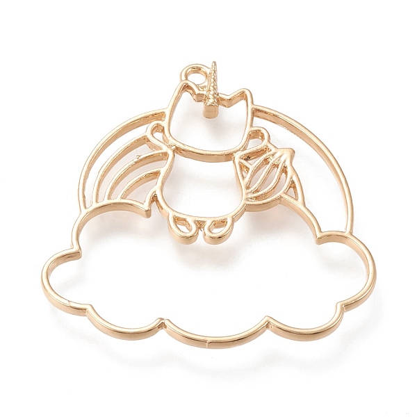 

PandaHall Alloy Open Back Bezel Pendants, For DIY UV Resin, Epoxy Resin, Pressed Flower Jewelry, Cadmium Free & Lead Free, Angel Cat with...