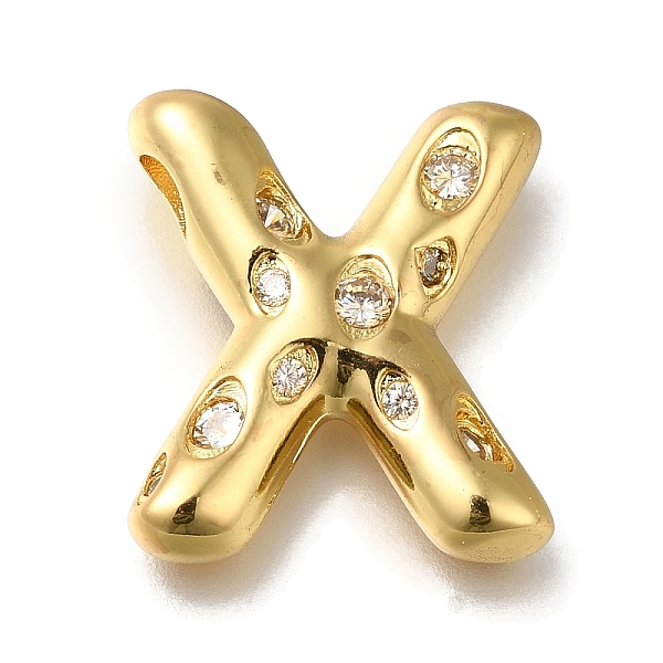 

PandaHall Brass with Cubic Zirconia Pendant, Letter X, Letter X, 22x19.5x5mm, Hole: 4mm Brass+Cubic Zirconia Letter X Clear