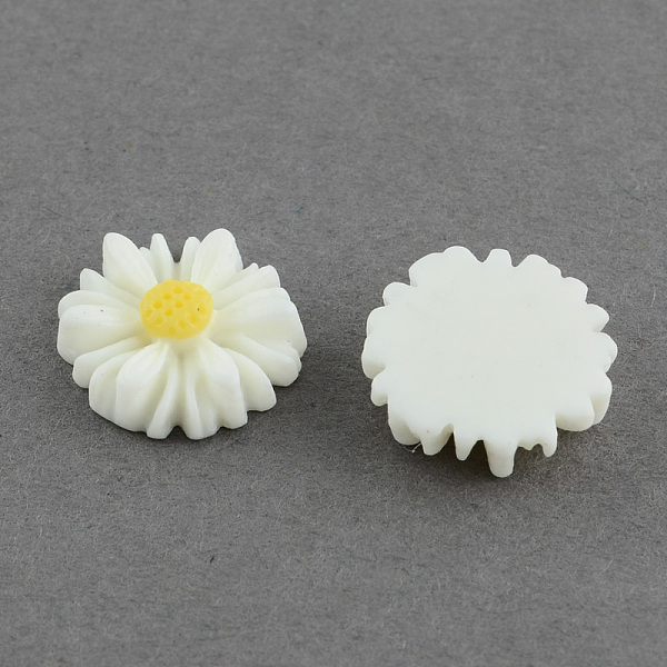 

PandaHall Flatback Hair & Costume Accessories Ornaments Resin Flower Daisy Cabochons, White, 13x4mm Resin Flower White