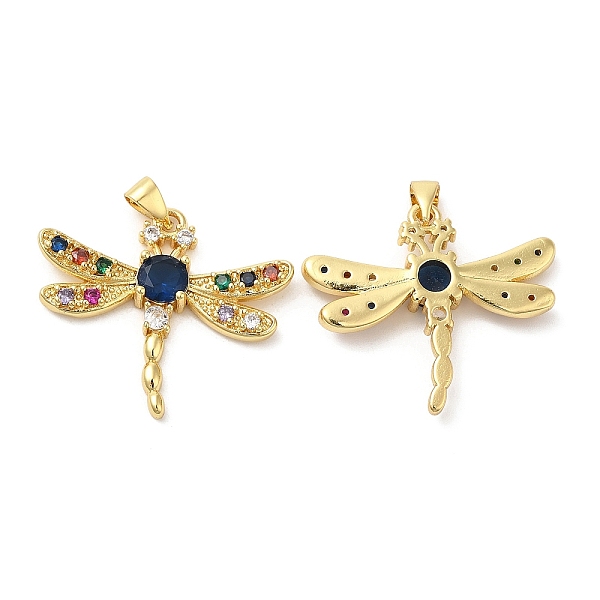 

PandaHall Brass Micro Pave Cubic Zirconia Pendants, Lead Free & Cadmium Free, Dragonfly Charms, Real 18K Gold Plated, 26.5x30.5x4mm, Hole...