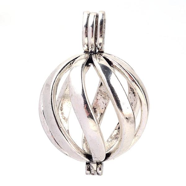 

PandaHall Rack Plating Brass Cage Pendants, For Chime Ball Pendant Necklaces Making, Hollow Round, Antique Silver, 34x22.5x22.5mm, Hole...