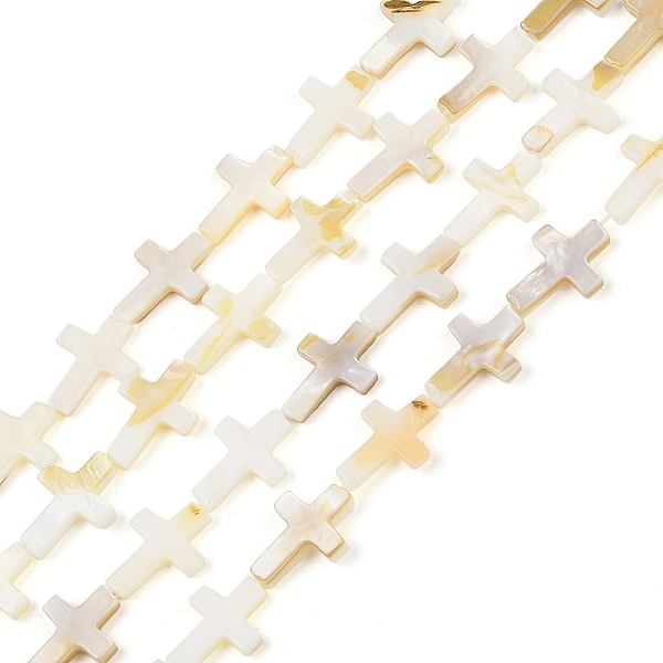 

PandaHall Natural Freshwater Shell Beads Strands, Cross, WhiteSmoke, 18~18.5x13x3mm, Hole: 0.5mm, about 22pcs/strand, 15.94 inch(40.5cm)..., White