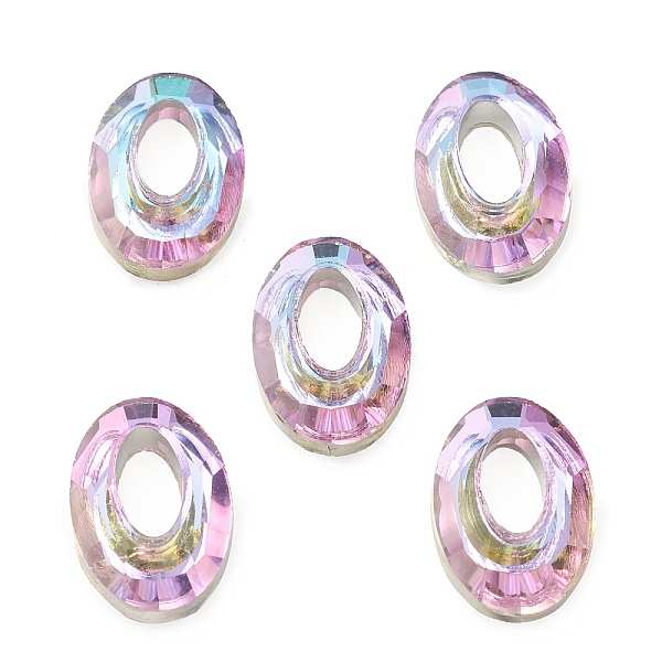 

PandaHall Electroplate Glass Linking Rings, Crystal Cosmic Ring, Prism Ring, Faceted, Back Plated, Oval, Plum, 20x13x4mm, Inner Diameter..., Purple