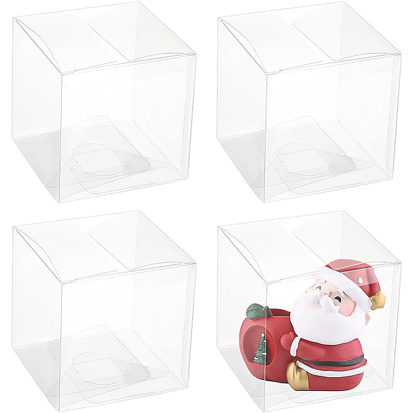 

PandaHall Transparent Plastic PET Box Gift Packaging, Waterproof Folding Cartons, Cube, Clear, 9x9x9cm Plastic Clear
