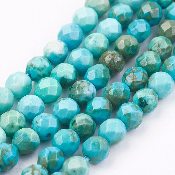 

PandaHall Natural Magnesite Beads Strands, Dyed, Faceted Round, 3mm, Hole: 0.5mm, about 118pcs/strand, 15.3 inch(39cm) Magnesite Round