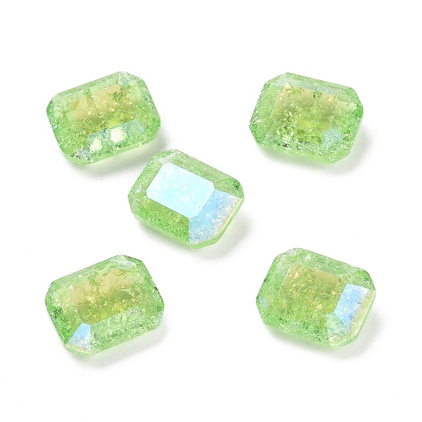 

PandaHall Crackle Moonlight Style Glass Rhinestone Cabochons, Flat Back & Back Plated, Rectangle, Sphinx, 10x8x4.7mm Glass Rhinestone..., Green