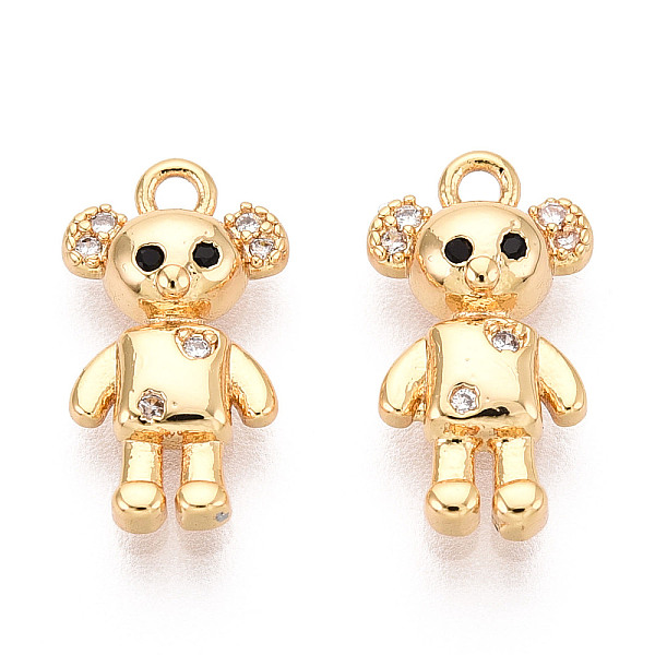 Brass Micro Pave Clear Cubic Zirconia Pendants