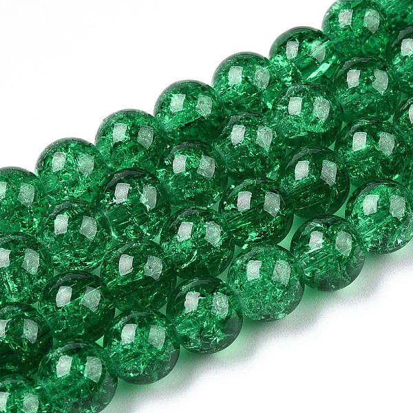 

PandaHall Spray Painted Crackle Glass Beads Strands, Round, Green, 8mm, Hole: 1.3~1.6mm, about 102~105pcs/strand, 30.55 inch~31.18 inch...