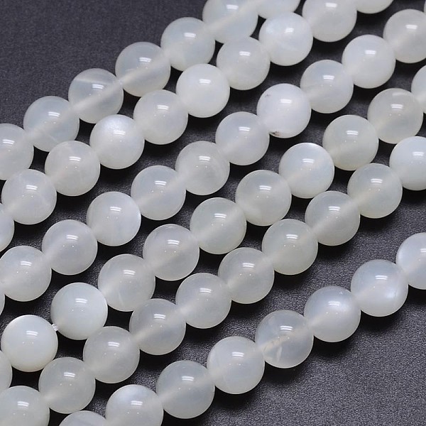 

PandaHall Natural White Moonstone Round Bead Strands, Grade AA, 8mm, Hole: 1mm, about 50pcs/strand, 15.5 inch White Moonstone Round