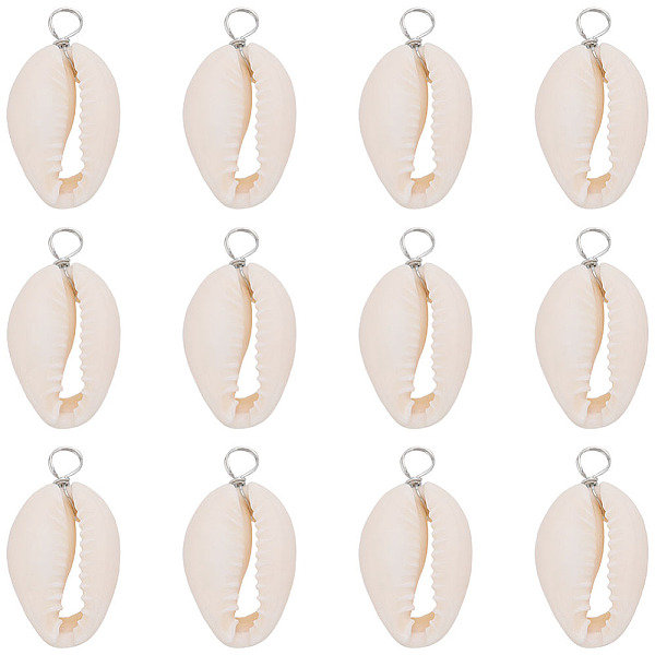 

PandaHall SUNNYCLUE 30Pcs Natural Cowrie Shell Pendants, Shell Charms with Eco-Friendly Copper Wire Loops, Real Platinum Plated...