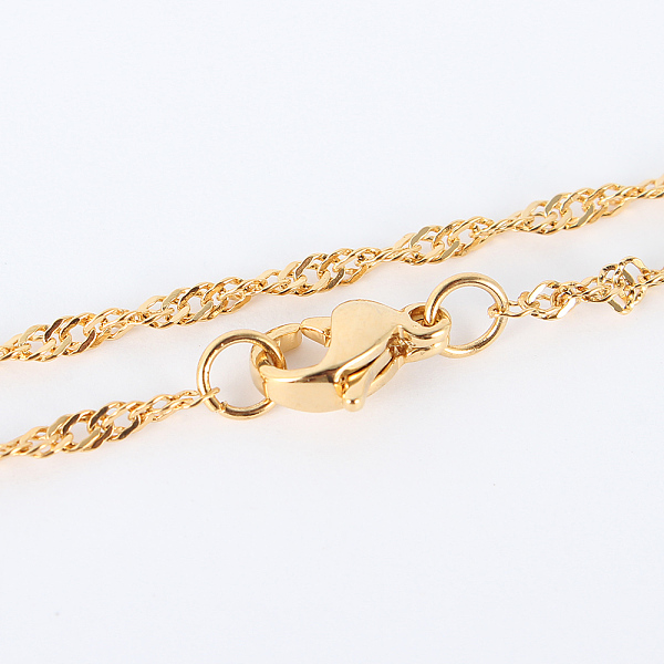 

PandaHall 304 Stainless Steel Chain Necklaces, with Lobster Claw Clasps, Faceted, Golden, 17.9 inch(45.4cm), 2mm 304 Stainless Steel