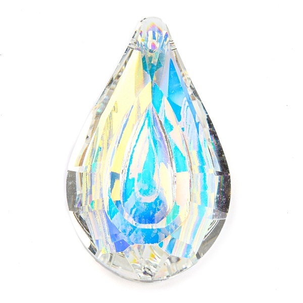 

PandaHall Transparent Glass Pendants, Faceted, Teardrop Charms, Clear AB, 49x29.5x12mm, Hole: 1.8mm Glass Teardrop White