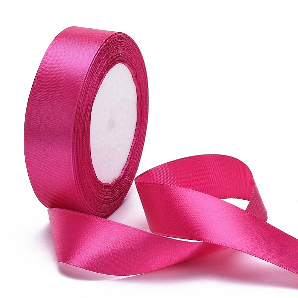 

PandaHall Garment Accessories 1 inch(25mm)Satin Ribbon, Fuchsia, 25yards/roll(22.86m/roll) Polyester Pink