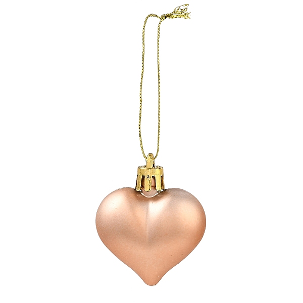 

PandaHall Valentine's Day Electroplate Plastic Heart Pendants Decorations, Nylon Rope Christmas Tree Hanging Ornaments, Dark Salmon, 150mm...