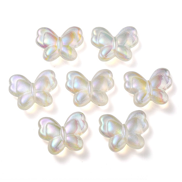 

PandaHall UV Plating Luminous Transparent Acrylic Beads, Glow in The Dark, Butterfly, Clear AB, 25x30x8.5mm, Hole: 2mm Acrylic Butterfly..., White