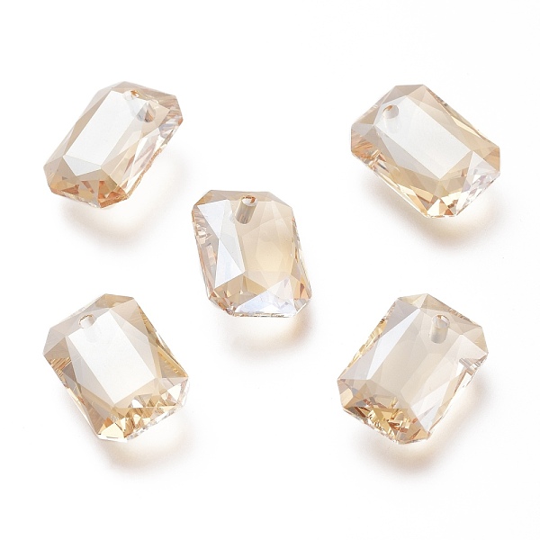 

PandaHall Glass Rhinestone Pendants, Faceted, Rectangle, Golden Shadow, 16x11x5.5mm, Hole: 1.6mm Rhinestone Rectangle Gold