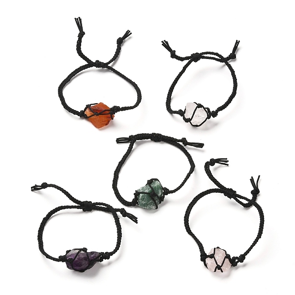 

PandaHall Macrame Pouch with Natural Mixed Gemstone Braided Bead Bracelets, 1/8 inch(0.3cm) wide, Inner Diameter: 5/8~2-1/2 inch (1.5~6.5cm)...