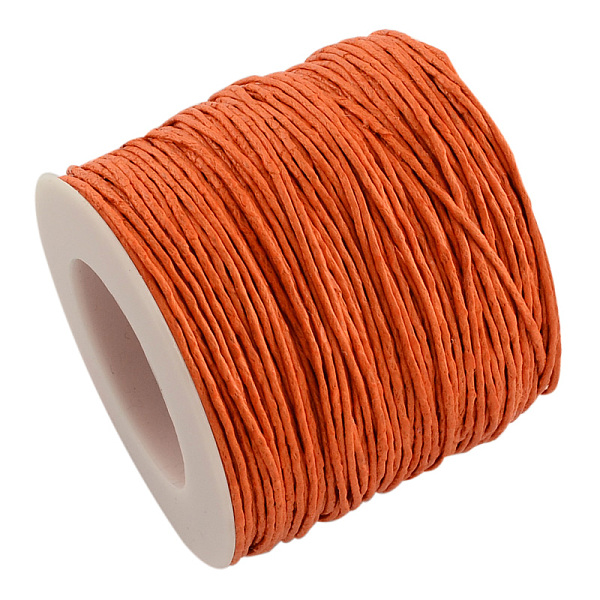 

PandaHall Waxed Cotton Thread Cords, Dark Orange, 1mm, about 100yards/roll(300 feet/roll) Waxed Cotton Cord Round Orange