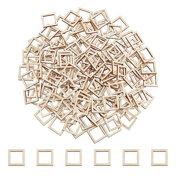 

PandaHall Beechwood Linking Rings, Square, 20x20x2mm, Inner Diameter: 15x15mm Wood Square